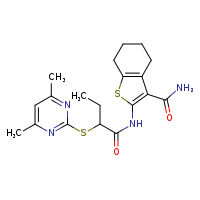 2-{2-[(4,6-dimethylpyrimidin-2-yl)sulfanyl]butanamido}-4,5,6,7-tetrahydro-1-benzothiophene-3-carboxamide