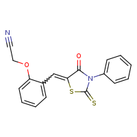 2-(2-{[(5E)-4-oxo-3-phenyl-2-sulfanylidene-1,3-thiazolidin-5-ylidene]methyl}phenoxy)acetonitrile