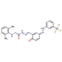 2-[(2,6-dimethylphenyl)amino]-N'-[(E)-(6-oxo-3-{2-[3-(trifluoromethyl)phenyl]hydrazin-1-ylidene}cyclohexa-1,4-dien-1-yl)methylidene]acetohydrazide