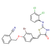 2-(2-bromo-4-{[(2E,5E)-2-[(2,3-dichlorophenyl)imino]-4-oxo-1,3-thiazolidin-5-ylidene]methyl}phenoxymethyl)benzonitrile