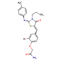 2-(2-bromo-4-{[(2Z,5Z)-2-[(4-methylphenyl)imino]-4-oxo-3-propyl-1,3-thiazolidin-5-ylidene]methyl}phenoxy)acetamide