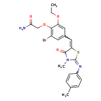2-(2-bromo-6-ethoxy-4-{[(2E,5Z)-3-methyl-2-[(4-methylphenyl)imino]-4-oxo-1,3-thiazolidin-5-ylidene]methyl}phenoxy)acetamide