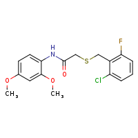 2-{[(2-chloro-6-fluorophenyl)methyl]sulfanyl}-N-(2,4-dimethoxyphenyl)acetamide