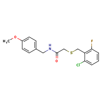 2-{[(2-chloro-6-fluorophenyl)methyl]sulfanyl}-N-[(4-methoxyphenyl)methyl]acetamide