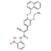 2-[(2E)-2-cyano-3-[3-ethoxy-4-(naphthalen-1-ylmethoxy)phenyl]prop-2-enamido]benzoic acid