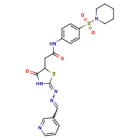 2-[(2E)-4-oxo-2-[(2E)-2-(pyridin-3-ylmethylidene)hydrazin-1-ylidene]-1,3-thiazolidin-5-yl]-N-[4-(piperidine-1-sulfonyl)phenyl]acetamide
