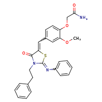 2-(2-methoxy-4-{[(2Z,5Z)-4-oxo-3-(2-phenylethyl)-2-(phenylimino)-1,3-thiazolidin-5-ylidene]methyl}phenoxy)acetamide