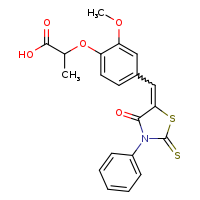 2-(2-methoxy-4-{[(5Z)-4-oxo-3-phenyl-2-sulfanylidene-1,3-thiazolidin-5-ylidene]methyl}phenoxy)propanoic acid