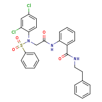 2-{2-[N-(2,4-dichlorophenyl)benzenesulfonamido]acetamido}-N-(2-phenylethyl)benzamide