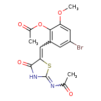 2-{[(2Z,5E)-2-(acetylimino)-4-oxo-1,3-thiazolidin-5-ylidene]methyl}-4-bromo-6-methoxyphenyl acetate