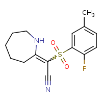 2-[(2Z)-azepan-2-ylidene]-2-(2-fluoro-5-methylbenzenesulfonyl)acetonitrile