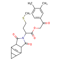 2-(3,4-dimethylphenyl)-2-oxoethyl 2-{3,5-dioxo-4-azatetracyclo[5.3.2.0²,?.0?,¹?]dodec-11-en-4-yl}-4-(methylsulfanyl)butanoate