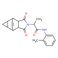 2-{3,5-dioxo-4-azatetracyclo[5.3.2.0²,?.0?,¹?]dodec-11-en-4-yl}-N-(2-methylphenyl)propanamide