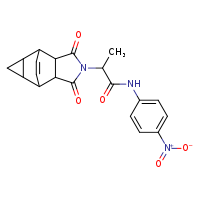 2-{3,5-dioxo-4-azatetracyclo[5.3.2.0²,?.0?,¹?]dodec-11-en-4-yl}-N-(4-nitrophenyl)propanamide