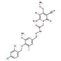 2-[3-bromo-5-cyano-4-(methoxymethyl)-2-methyl-6-oxopyridin-1-yl]-N'-[(E)-{4-[(2,4-dichlorophenyl)methoxy]-3-iodo-5-methoxyphenyl}methylidene]acetohydrazide