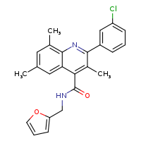 2-(3-chlorophenyl)-N-(furan-2-ylmethyl)-3,6,8-trimethylquinoline-4-carboxamide