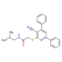 2-[(3-cyano-4,6-diphenylpyridin-2-yl)sulfanyl]-N-(2-methylpropyl)acetamide