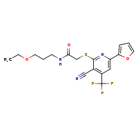2-{[3-cyano-6-(furan-2-yl)-4-(trifluoromethyl)pyridin-2-yl]sulfanyl}-N-(3-ethoxypropyl)acetamide