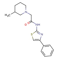 2-(3-methylpiperidin-1-yl)-N-(4-phenyl-1,3-thiazol-2-yl)acetamide