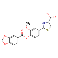 2-[4-(2H-1,3-benzodioxole-5-carbonyloxy)-3-methoxyphenyl]-1,3-thiazolidine-4-carboxylic acid