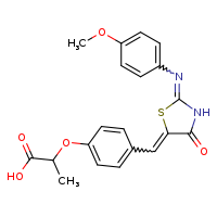 2-(4-{[(2Z,5E)-2-[(4-methoxyphenyl)imino]-4-oxo-1,3-thiazolidin-5-ylidene]methyl}phenoxy)propanoic acid