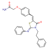 2-(4-{[(2Z,5Z)-4-oxo-3-(2-phenylethyl)-2-(phenylimino)-1,3-thiazolidin-5-ylidene]methyl}phenoxy)acetamide