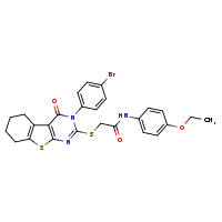 2-{[4-(4-bromophenyl)-3-oxo-8-thia-4,6-diazatricyclo[7.4.0.0²,?]trideca-1(9),2(7),5-trien-5-yl]sulfanyl}-N-(4-ethoxyphenyl)acetamide