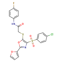 2-{[4-(4-chlorobenzenesulfonyl)-2-(furan-2-yl)-1,3-oxazol-5-yl]sulfanyl}-N-(4-fluorophenyl)acetamide