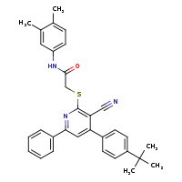 2-{[4-(4-tert-butylphenyl)-3-cyano-6-phenylpyridin-2-yl]sulfanyl}-N-(3,4-dimethylphenyl)acetamide