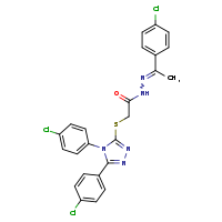 2-{[4,5-bis(4-chlorophenyl)-1,2,4-triazol-3-yl]sulfanyl}-N'-[(1Z)-1-(4-chlorophenyl)ethylidene]acetohydrazide