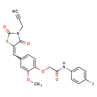 2-(4-{[(5E)-2,4-dioxo-3-(prop-2-yn-1-yl)-1,3-thiazolidin-5-ylidene]methyl}-2-methoxyphenoxy)-N-(4-fluorophenyl)acetamide