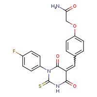 2-(4-{[(5Z)-1-(4-fluorophenyl)-4,6-dioxo-2-sulfanylidene-1,3-diazinan-5-ylidene]methyl}phenoxy)acetamide