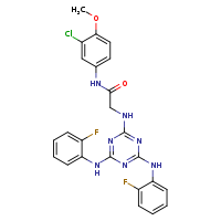 2-({4,6-bis[(2-fluorophenyl)amino]-1,3,5-triazin-2-yl}amino)-N-(3-chloro-4-methoxyphenyl)acetamide