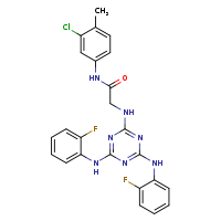 2-({4,6-bis[(2-fluorophenyl)amino]-1,3,5-triazin-2-yl}amino)-N-(3-chloro-4-methylphenyl)acetamide