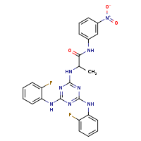 2-({4,6-bis[(2-fluorophenyl)amino]-1,3,5-triazin-2-yl}amino)-N-(3-nitrophenyl)propanamide