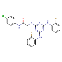 2-({4,6-bis[(2-fluorophenyl)amino]-1,3,5-triazin-2-yl}amino)-N-(4-chlorophenyl)acetamide