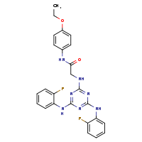 2-({4,6-bis[(2-fluorophenyl)amino]-1,3,5-triazin-2-yl}amino)-N-(4-ethoxyphenyl)acetamide