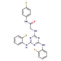 2-({4,6-bis[(2-fluorophenyl)amino]-1,3,5-triazin-2-yl}amino)-N-(4-fluorophenyl)acetamide
