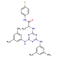 2-({4,6-bis[(3,5-dimethylphenyl)amino]-1,3,5-triazin-2-yl}amino)-N-(4-fluorophenyl)propanamide