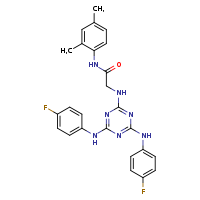2-({4,6-bis[(4-fluorophenyl)amino]-1,3,5-triazin-2-yl}amino)-N-(2,4-dimethylphenyl)acetamide