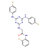 2-({4,6-bis[(4-fluorophenyl)amino]-1,3,5-triazin-2-yl}amino)-N-(2-fluorophenyl)acetamide