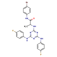 2-({4,6-bis[(4-fluorophenyl)amino]-1,3,5-triazin-2-yl}amino)-N-(4-bromophenyl)propanamide