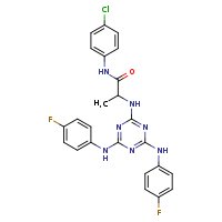 2-({4,6-bis[(4-fluorophenyl)amino]-1,3,5-triazin-2-yl}amino)-N-(4-chlorophenyl)propanamide