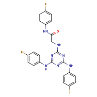 2-({4,6-bis[(4-fluorophenyl)amino]-1,3,5-triazin-2-yl}amino)-N-(4-fluorophenyl)acetamide
