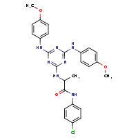 2-({4,6-bis[(4-methoxyphenyl)amino]-1,3,5-triazin-2-yl}amino)-N-(4-chlorophenyl)propanamide