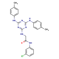 2-({4,6-bis[(4-methylphenyl)amino]-1,3,5-triazin-2-yl}amino)-N-(3-chlorophenyl)acetamide