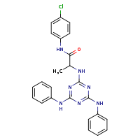 2-{[4,6-bis(phenylamino)-1,3,5-triazin-2-yl]amino}-N-(4-chlorophenyl)propanamide