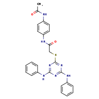2-{[4,6-bis(phenylamino)-1,3,5-triazin-2-yl]sulfanyl}-N-(4-acetamidophenyl)acetamide