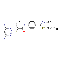 2-[(4,6-diaminopyrimidin-2-yl)sulfanyl]-N-[4-(6-methyl-1,3-benzothiazol-2-yl)phenyl]butanamide
