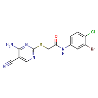 2-[(4-amino-5-cyanopyrimidin-2-yl)sulfanyl]-N-(3-bromo-4-chlorophenyl)acetamide